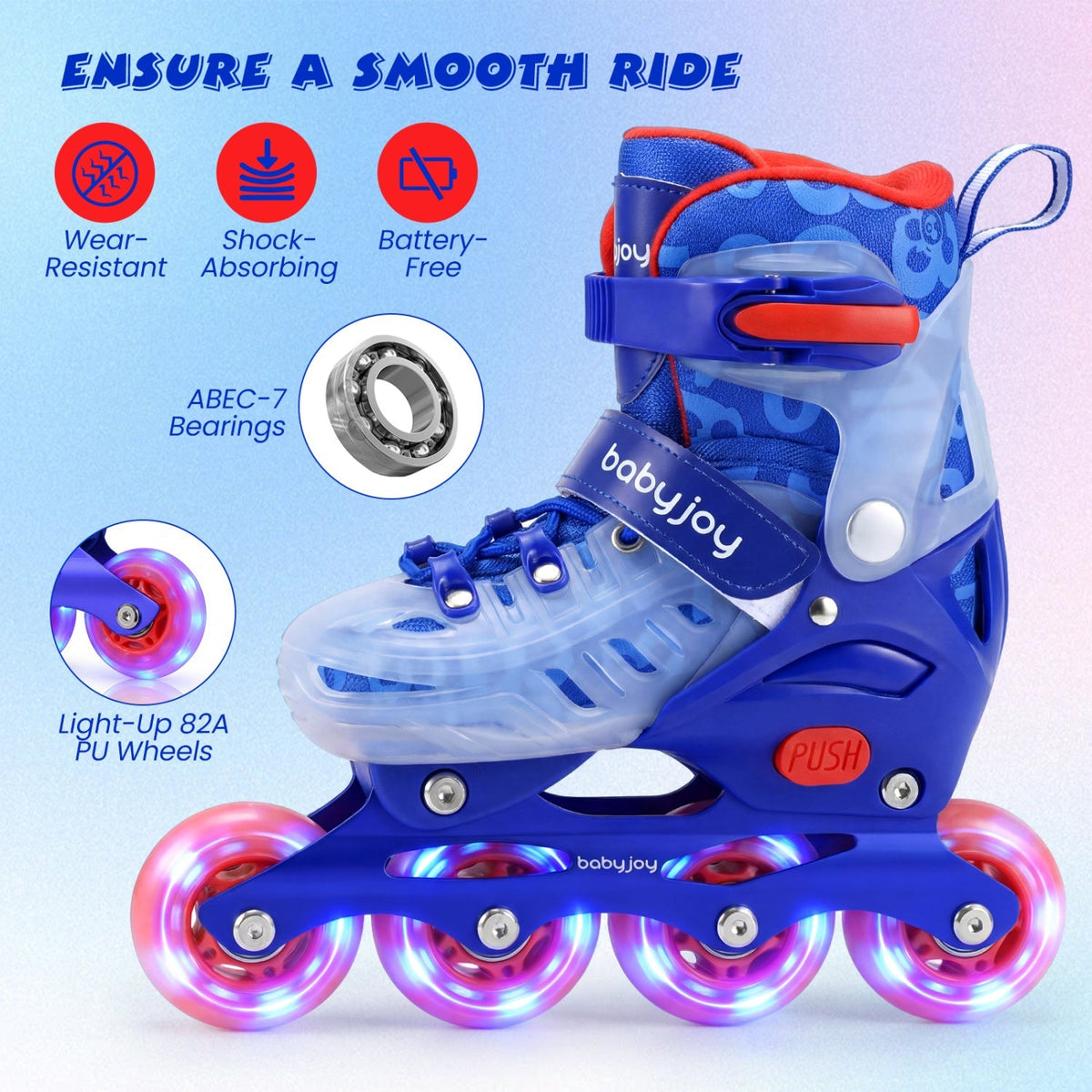 Kids Inline Skates with Light Up Wheels for Beginners Ages 9-14 by GBruno Store