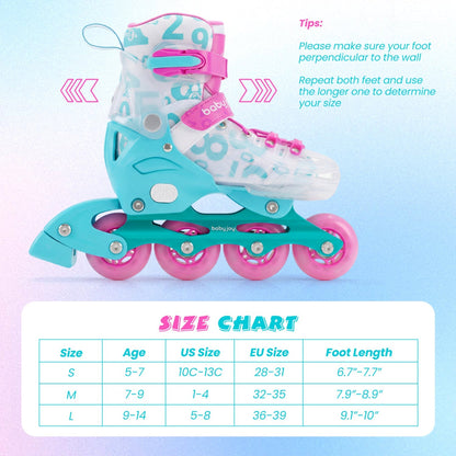Kids Inline Skates with Light Up Wheels for Beginners Ages 9-14 by GBruno Store