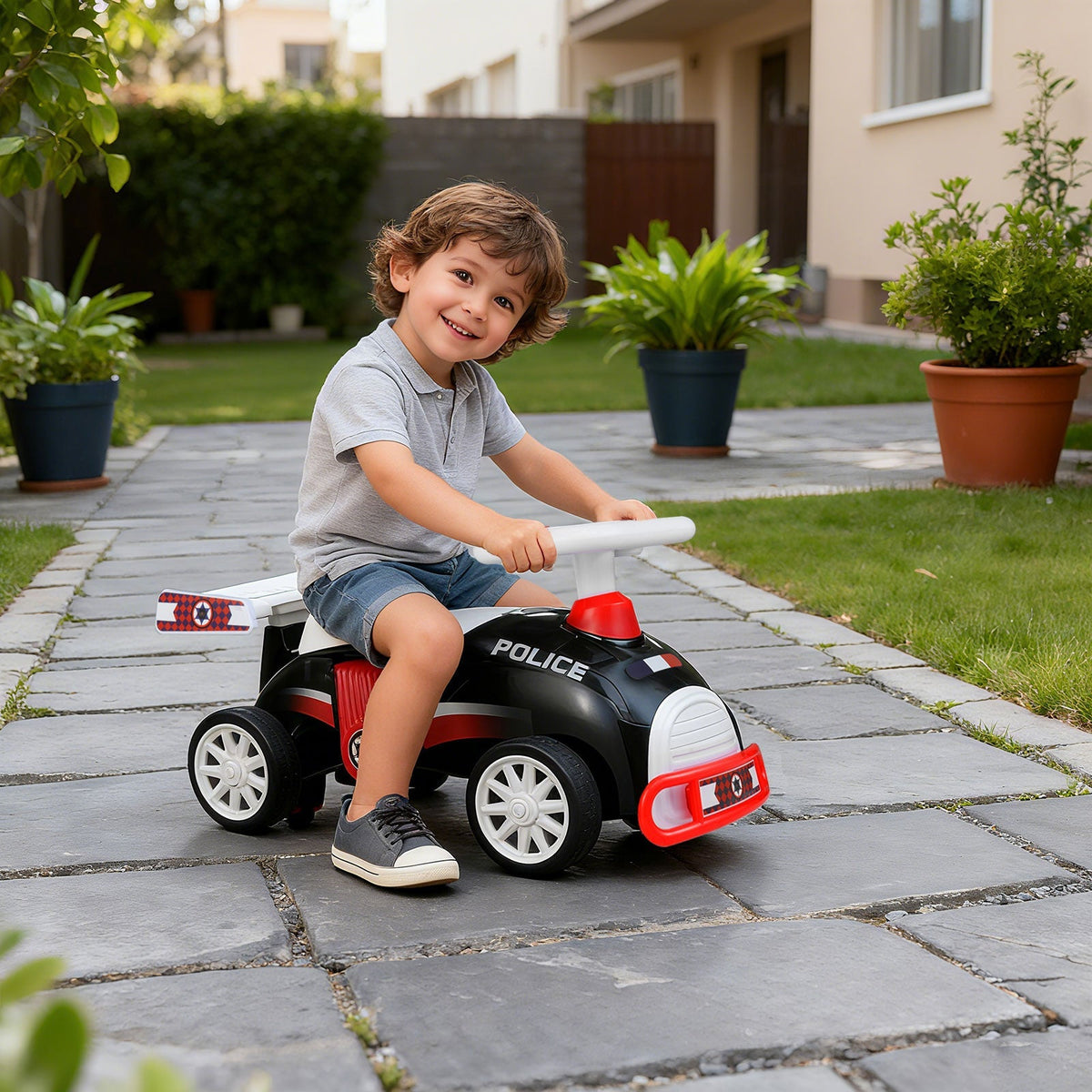 Kids Ride On Car Sliding Toy with Music and Under-Seat Storage by GBruno Store
