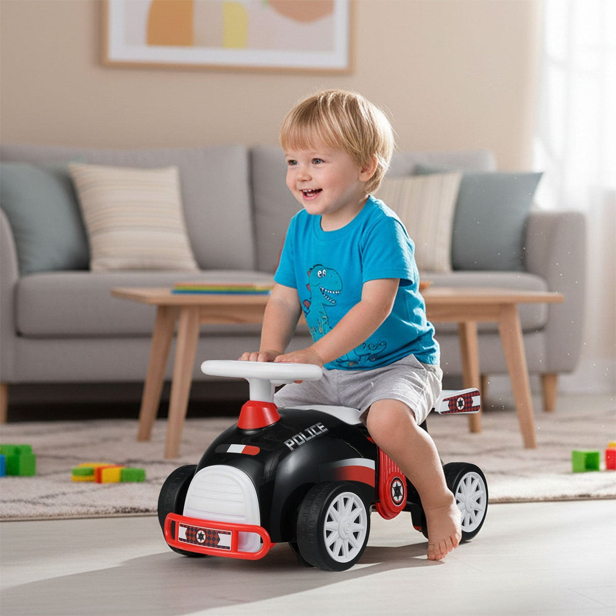 Kids Ride On Car Sliding Toy with Music and Under-Seat Storage by GBruno Store