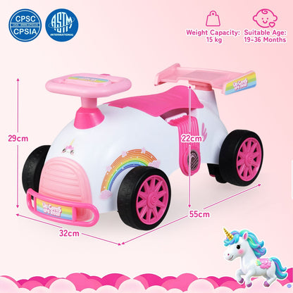 Kids Ride On Car Sliding Toy with Music and Under-Seat Storage by GBruno Store