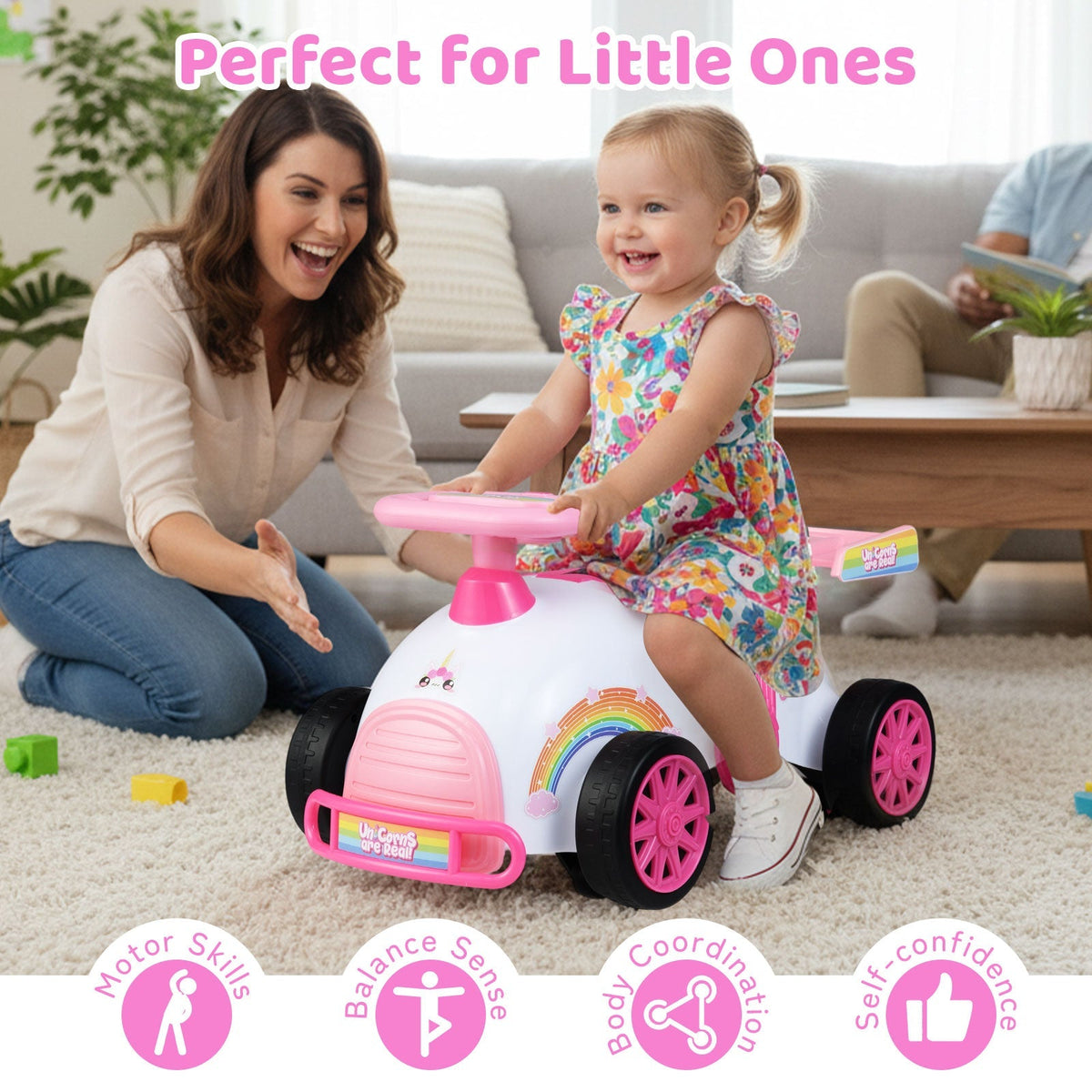 Kids Ride On Car Sliding Toy with Music and Under-Seat Storage by GBruno Store