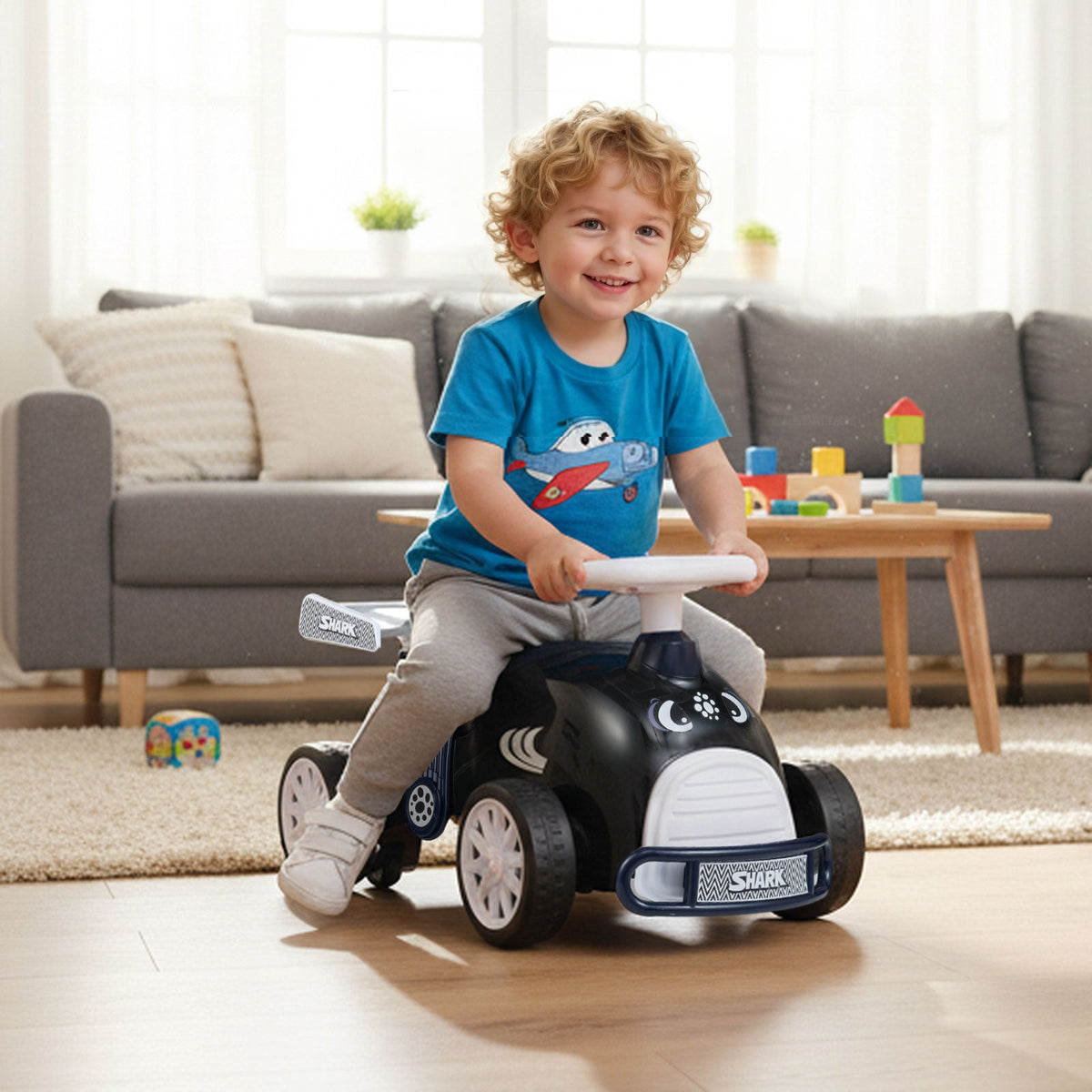 Kids Ride On Car Sliding Toy with Music and Under-Seat Storage by GBruno Store