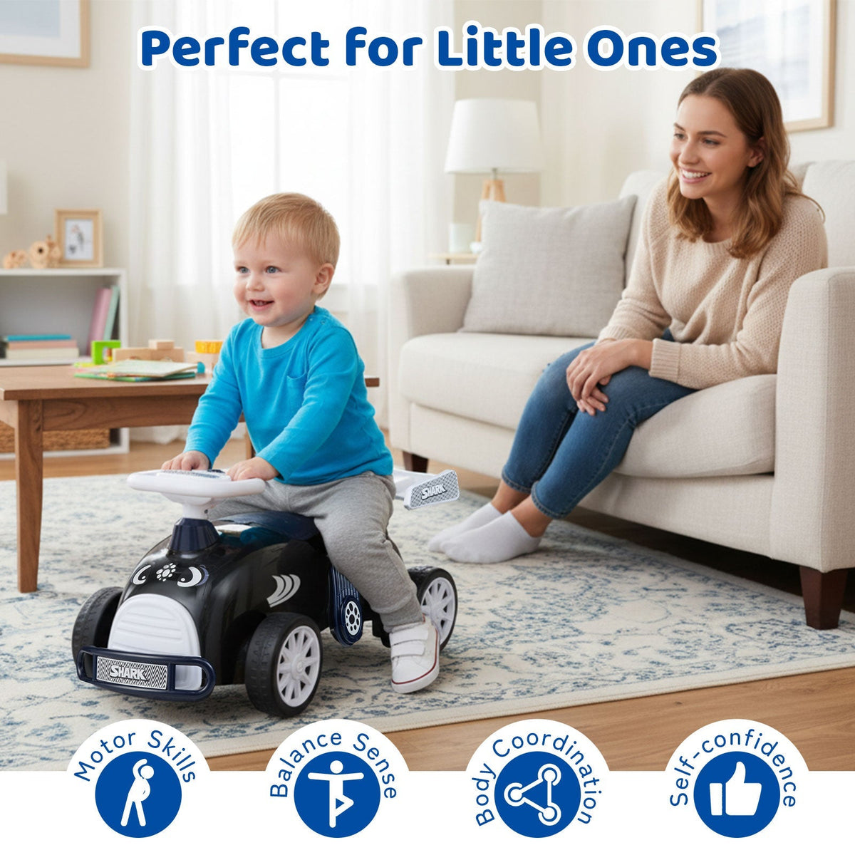 Kids Ride On Car Sliding Toy with Music and Under-Seat Storage by GBruno Store