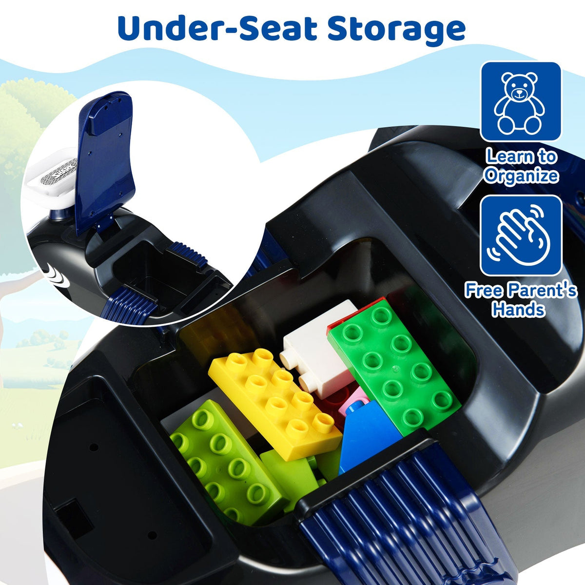 Kids Ride On Car Sliding Toy with Music and Under-Seat Storage by GBruno Store