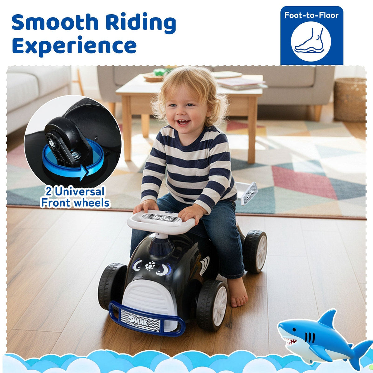 Kids Ride On Car Sliding Toy with Music and Under-Seat Storage by GBruno Store