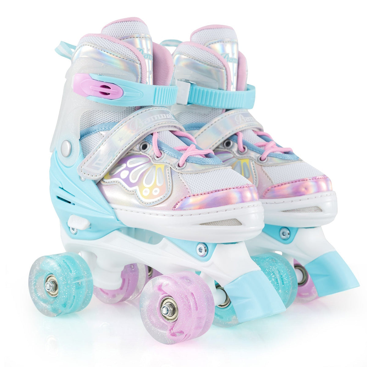 Kids Roller Skates 4 Sizes Adjustable Quad Skates with Light-up Wheels by GBruno Store