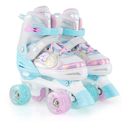 Kids Roller Skates 4 Sizes Adjustable Quad Skates with Light-up Wheels by GBruno Store