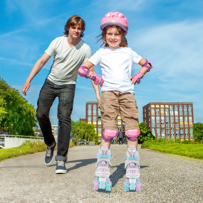 Kids Roller Skates 4 Sizes Adjustable Quad Skates with Light-up Wheels by GBruno Store