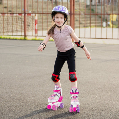 Kids Roller Skates 4 Sizes Adjustable Quad Skates with Light-up Wheels by GBruno Store