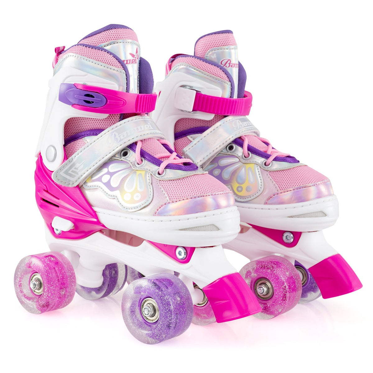 Kids Roller Skates 4 Sizes Adjustable Quad Skates with Light-up Wheels by GBruno Store