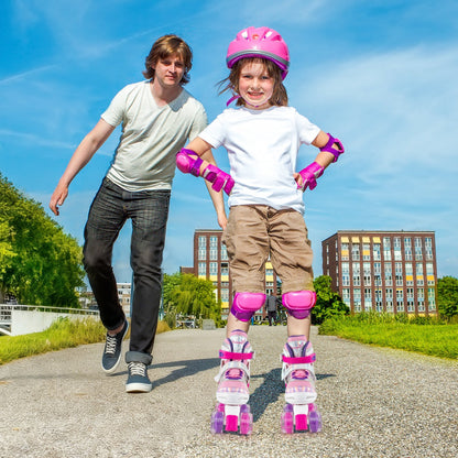Kids Roller Skates 4 Sizes Adjustable Quad Skates with Light-up Wheels by GBruno Store