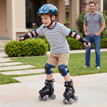 Kids Roller Skates for Girls Boys 4 Sizes Adjustable Quad Skates with Light-up Wheels by GBruno Store