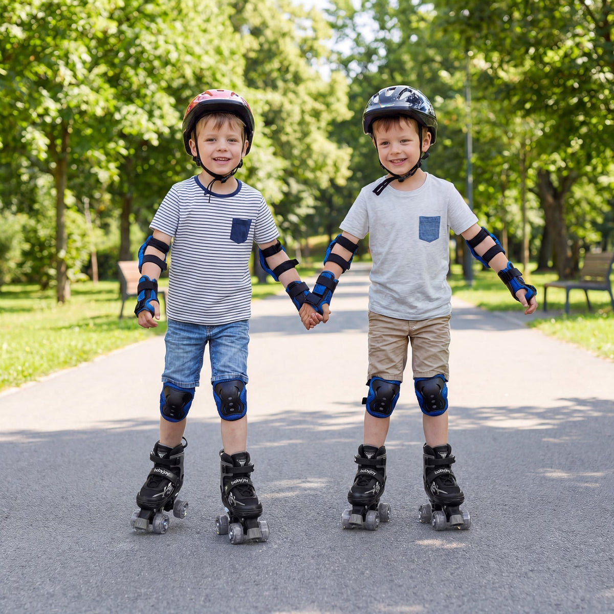 Kids Roller Skates for Girls Boys 4 Sizes Adjustable Quad Skates with Light-up Wheels by GBruno Store