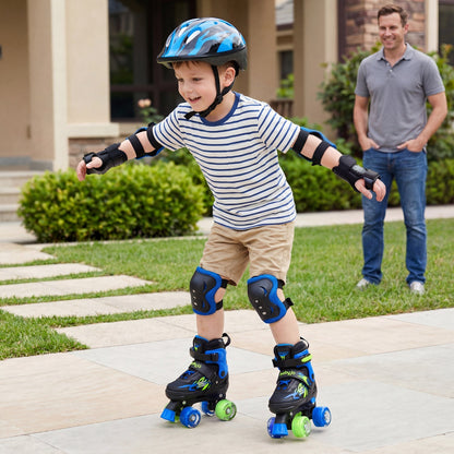 Kids Roller Skates for Girls Boys 4 Sizes Adjustable Quad Skates with Light-up Wheels by GBruno Store