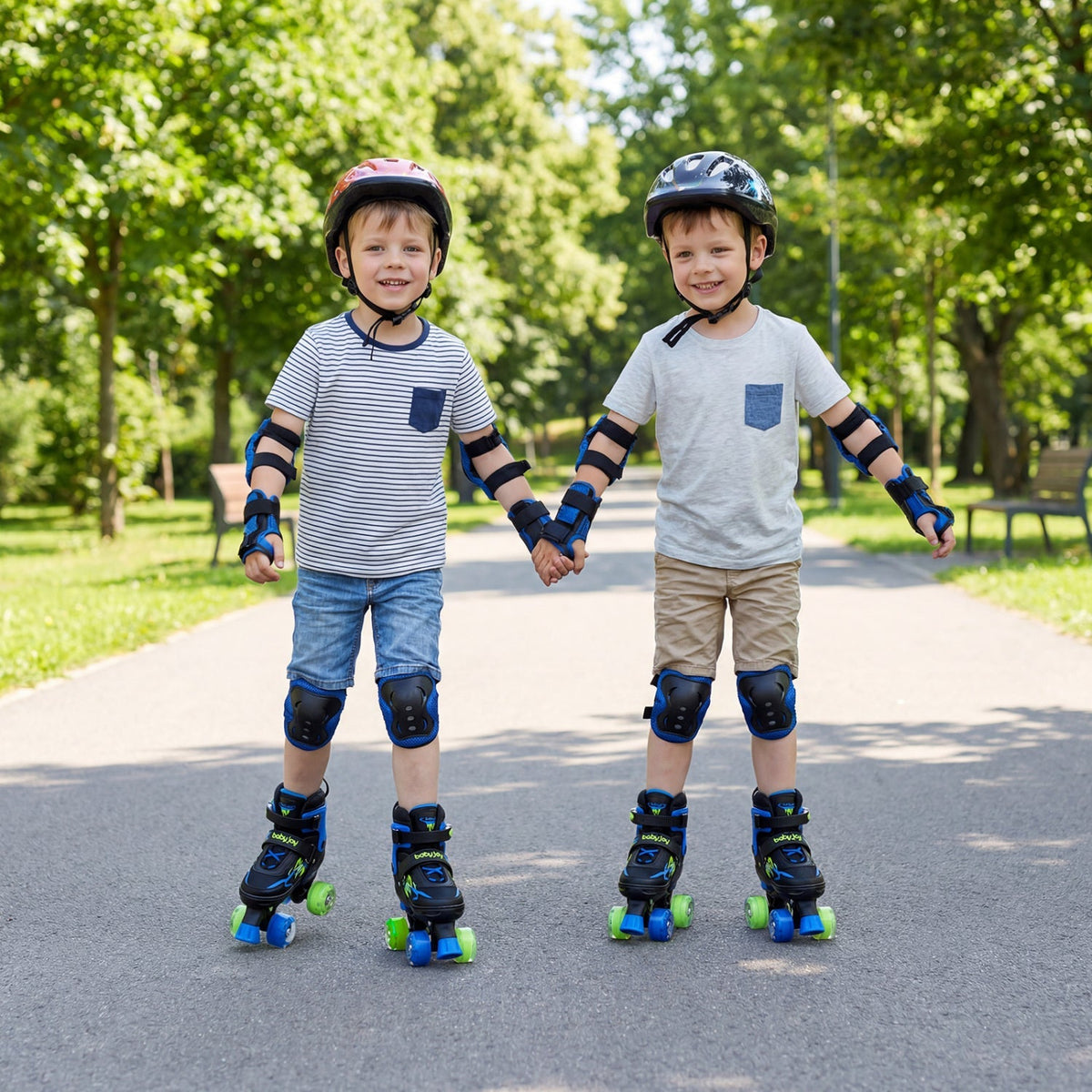 Kids Roller Skates for Girls Boys 4 Sizes Adjustable Quad Skates with Light-up Wheels by GBruno Store
