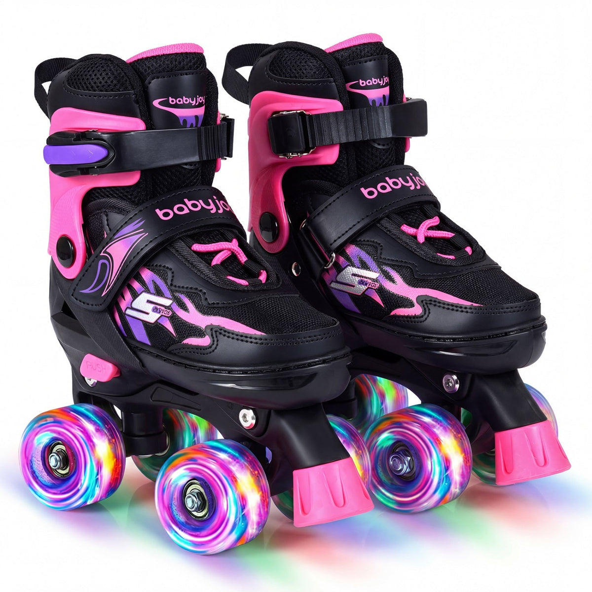 Kids Roller Skates for Girls Boys 4 Sizes Adjustable Quad Skates with Light-up Wheels by GBruno Store