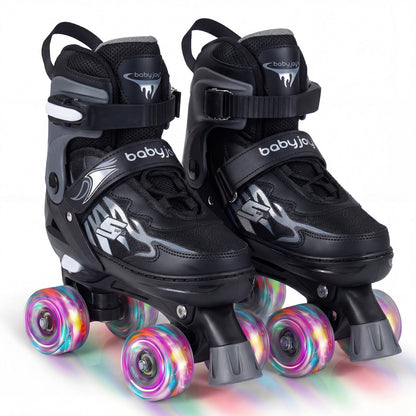 Kids Roller Skates for Girls Boys 4 Sizes Adjustable Quad Skates with Light-up Wheels for Outdoor by GBruno Store