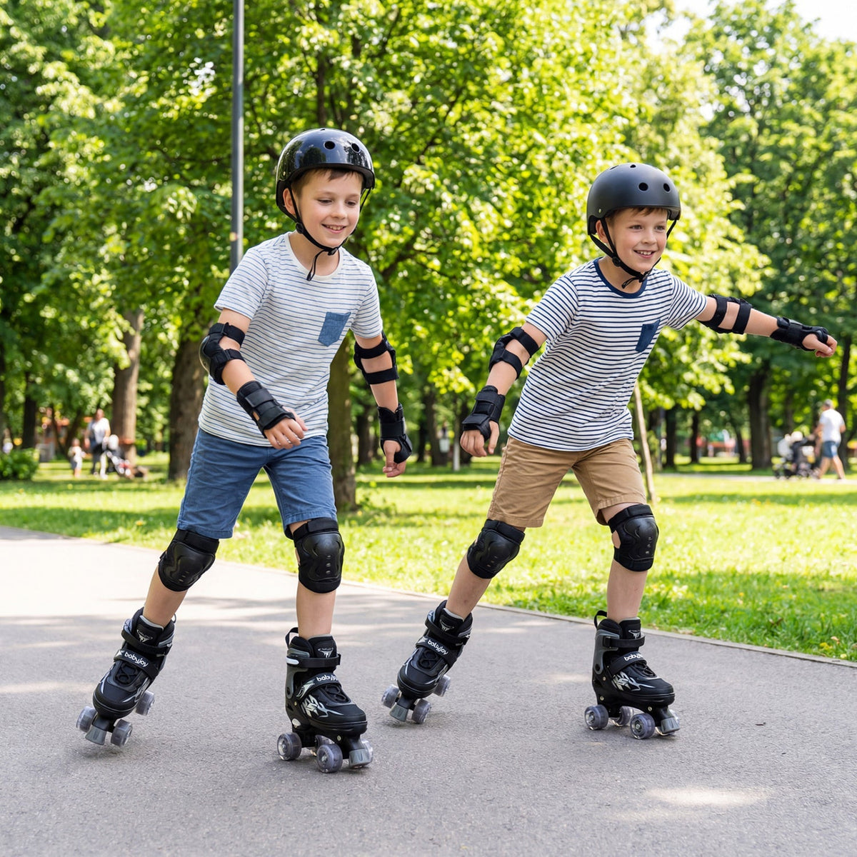 Kids Roller Skates for Girls Boys 4 Sizes Adjustable Quad Skates with Light-up Wheels for Outdoor by GBruno Store