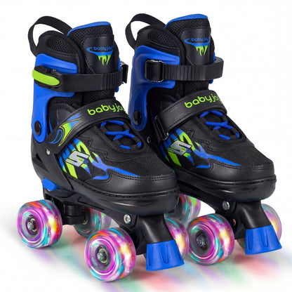 Kids Roller Skates for Girls Boys 4 Sizes Adjustable Quad Skates with Light-up Wheels for Outdoor by GBruno Store