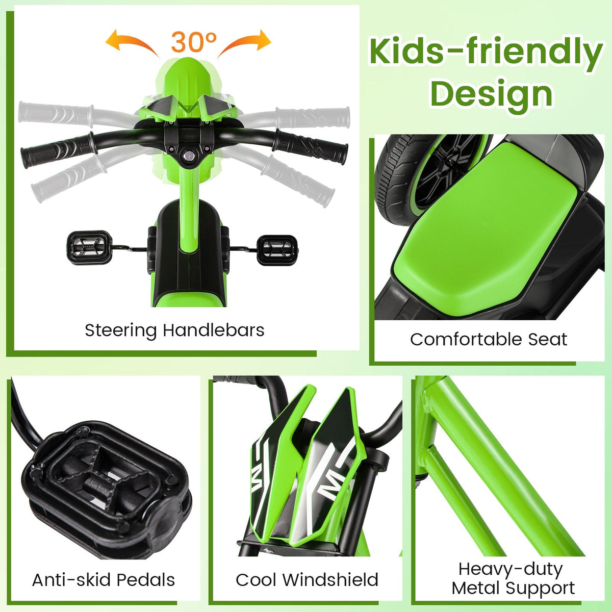 Kids Tricycle 3-Wheel Toddler Bike with Foot Pedals Forward Backward by GBruno Store