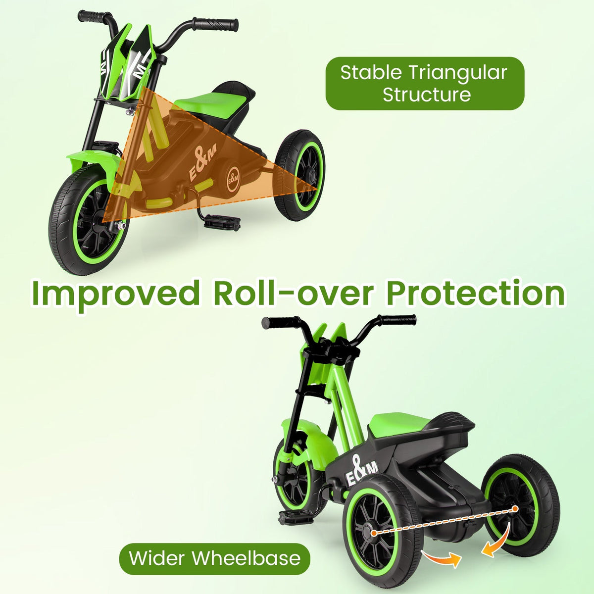 Kids Tricycle 3-Wheel Toddler Bike with Foot Pedals Forward Backward by GBruno Store