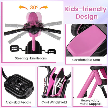 Kids Tricycle 3-Wheel Toddler Bike with Foot Pedals Forward Backward by GBruno Store