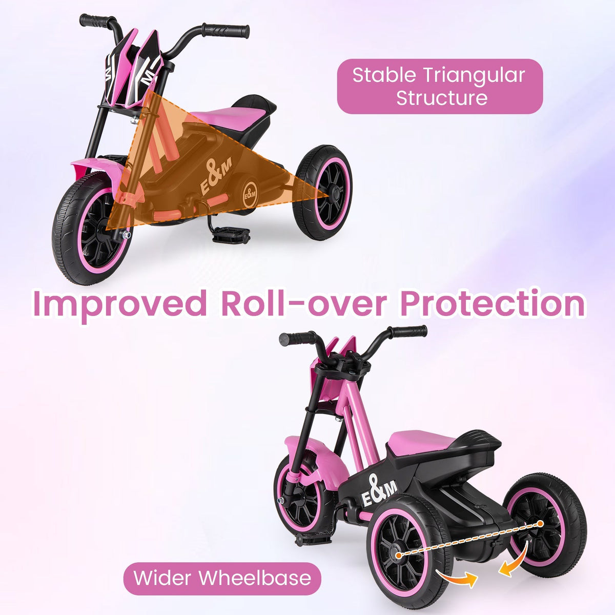 Kids Tricycle 3-Wheel Toddler Bike with Foot Pedals Forward Backward by GBruno Store