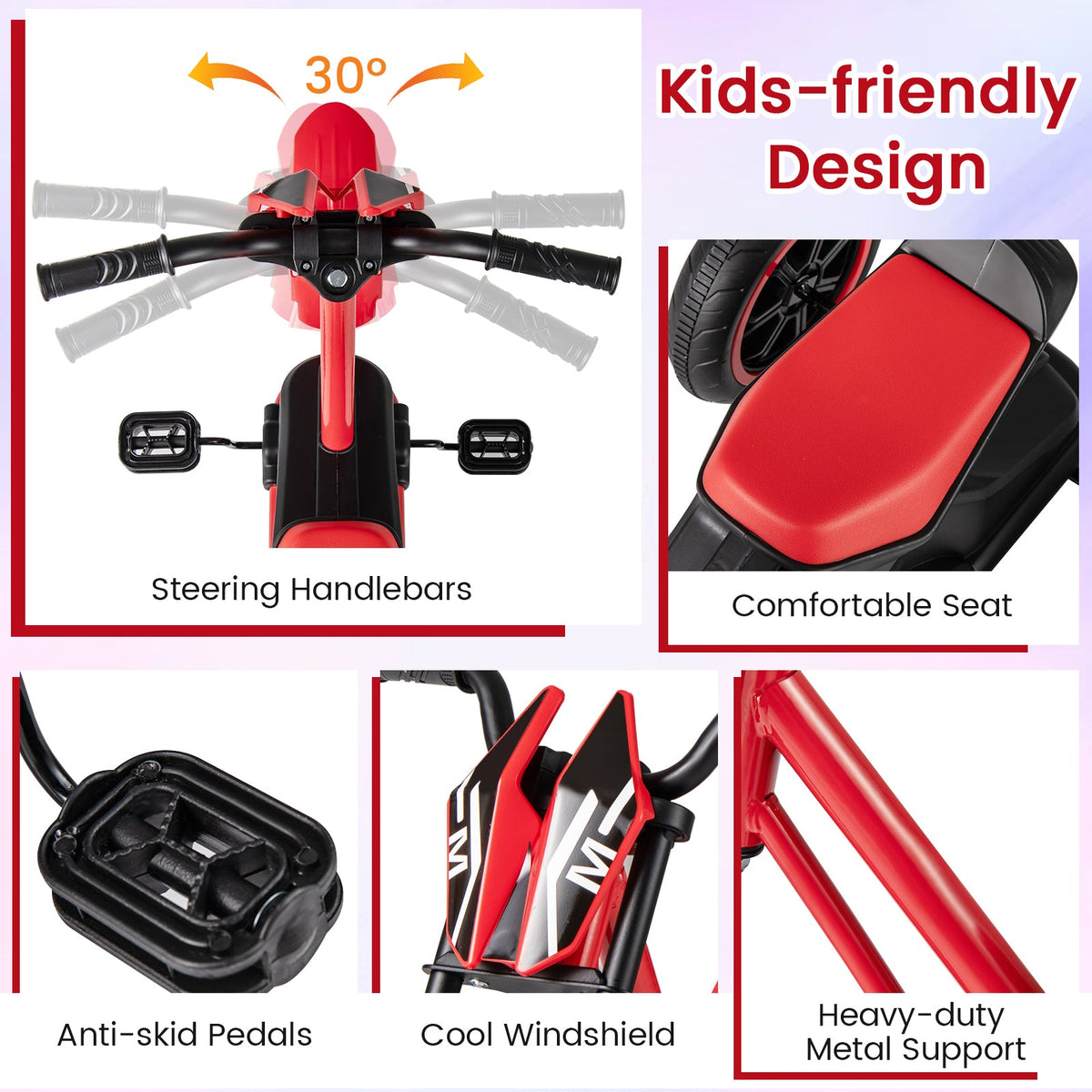 Kids Tricycle 3-Wheel Toddler Bike with Foot Pedals Forward Backward by GBruno Store