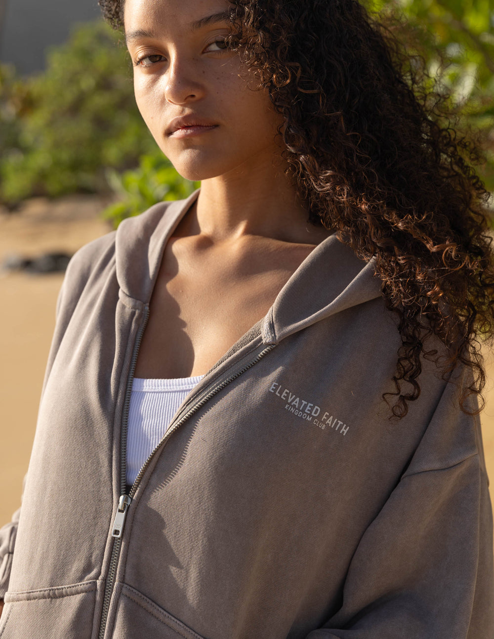 Kingdom Club Brown Full-Zip Hoodie by Elevated Faith