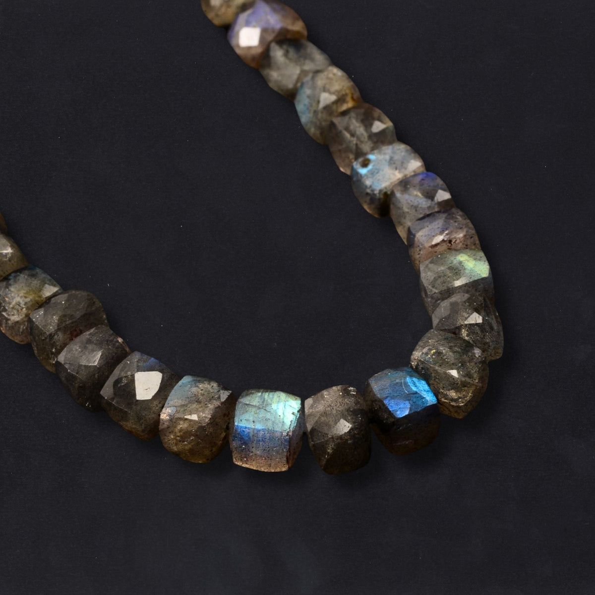 Labradorite Cube Beads - Faceted - Approx. 6mm - Full Strand by Continental Bead Suppliers