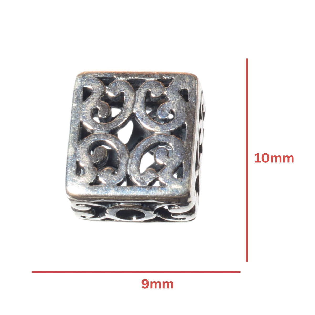 Sterling Silver Square Filigree Bead - 10mm by Continental Bead Suppliers