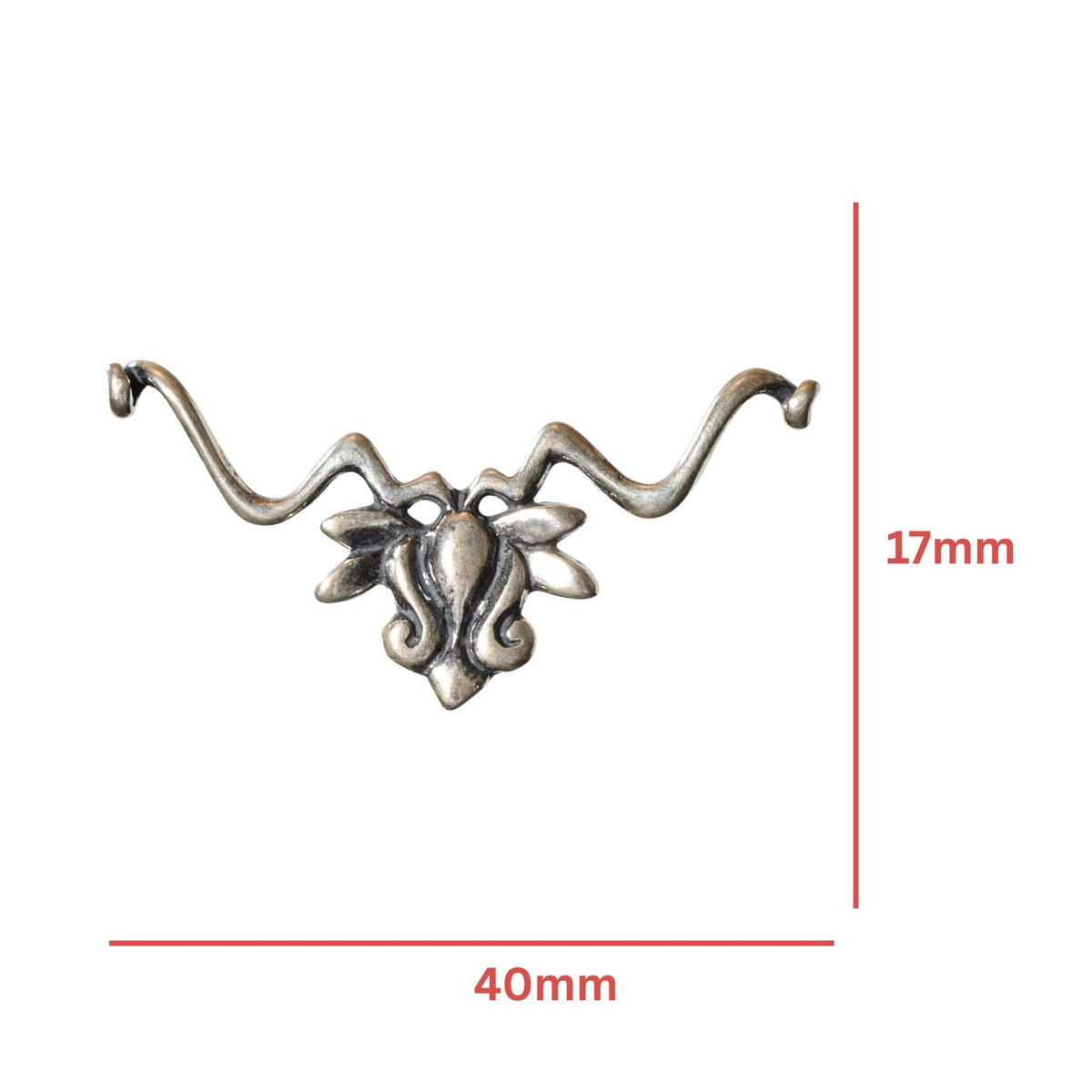 Sterling Silver Ornate Connector - Vintage .925 Silver (40mm) by Continental Bead Suppliers