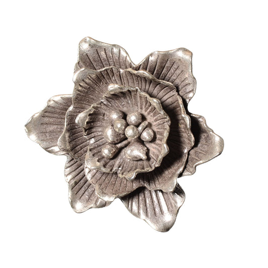 Sterling Silver Layered Rose Pendant - Vintage .925 Silver (27mm) by Continental Bead Suppliers