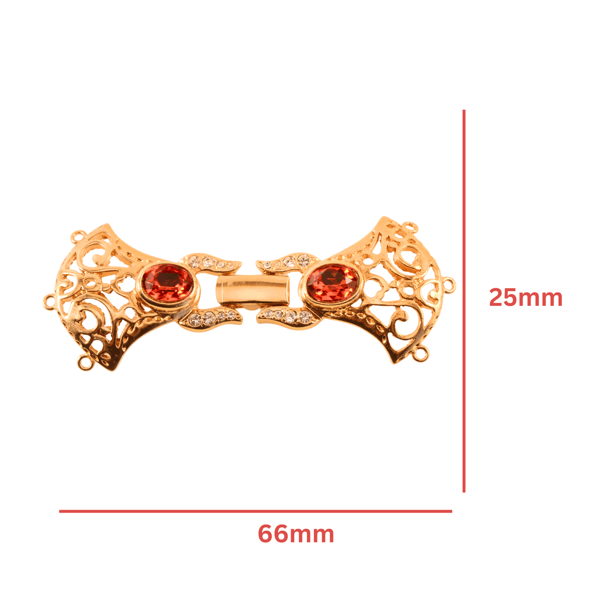 Decorative Buckle Box Clasp - 6 Loop Multi-Strand, 66mm x 25mm by Continental Bead Suppliers
