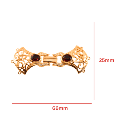 Decorative Buckle Box Clasp - 6 Loop Multi-Strand, 66mm x 25mm by Continental Bead Suppliers