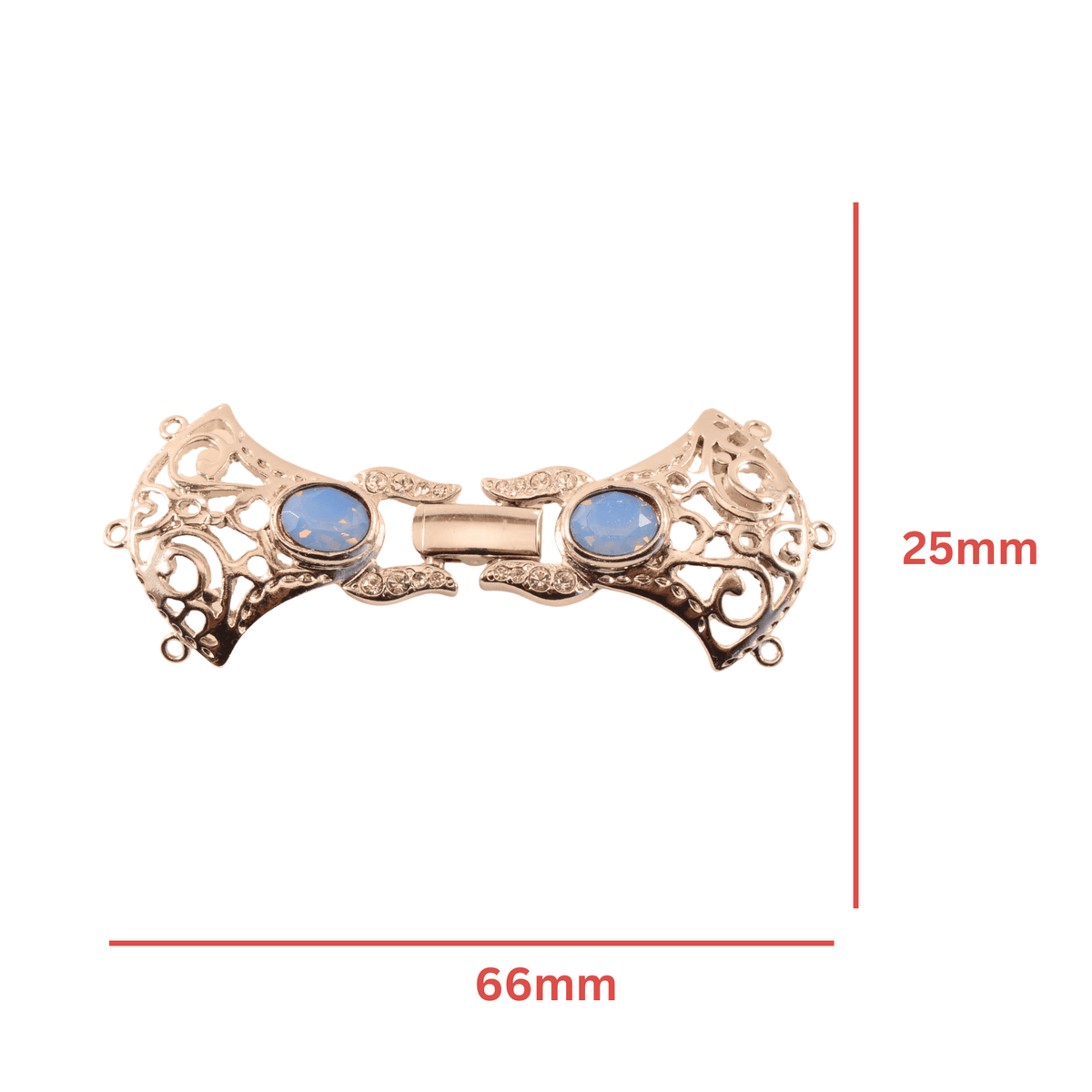Decorative Buckle Box Clasp - 6 Loop Multi-Strand, 66mm x 25mm by Continental Bead Suppliers