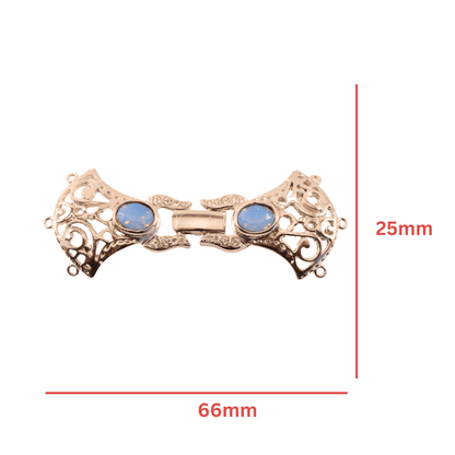 Decorative Buckle Box Clasp - 6 Loop Multi-Strand, 66mm x 25mm by Continental Bead Suppliers