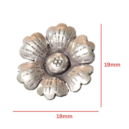 Sterling Silver Floral Pendant - Vintage .925 Silver (19mm) by Continental Bead Suppliers