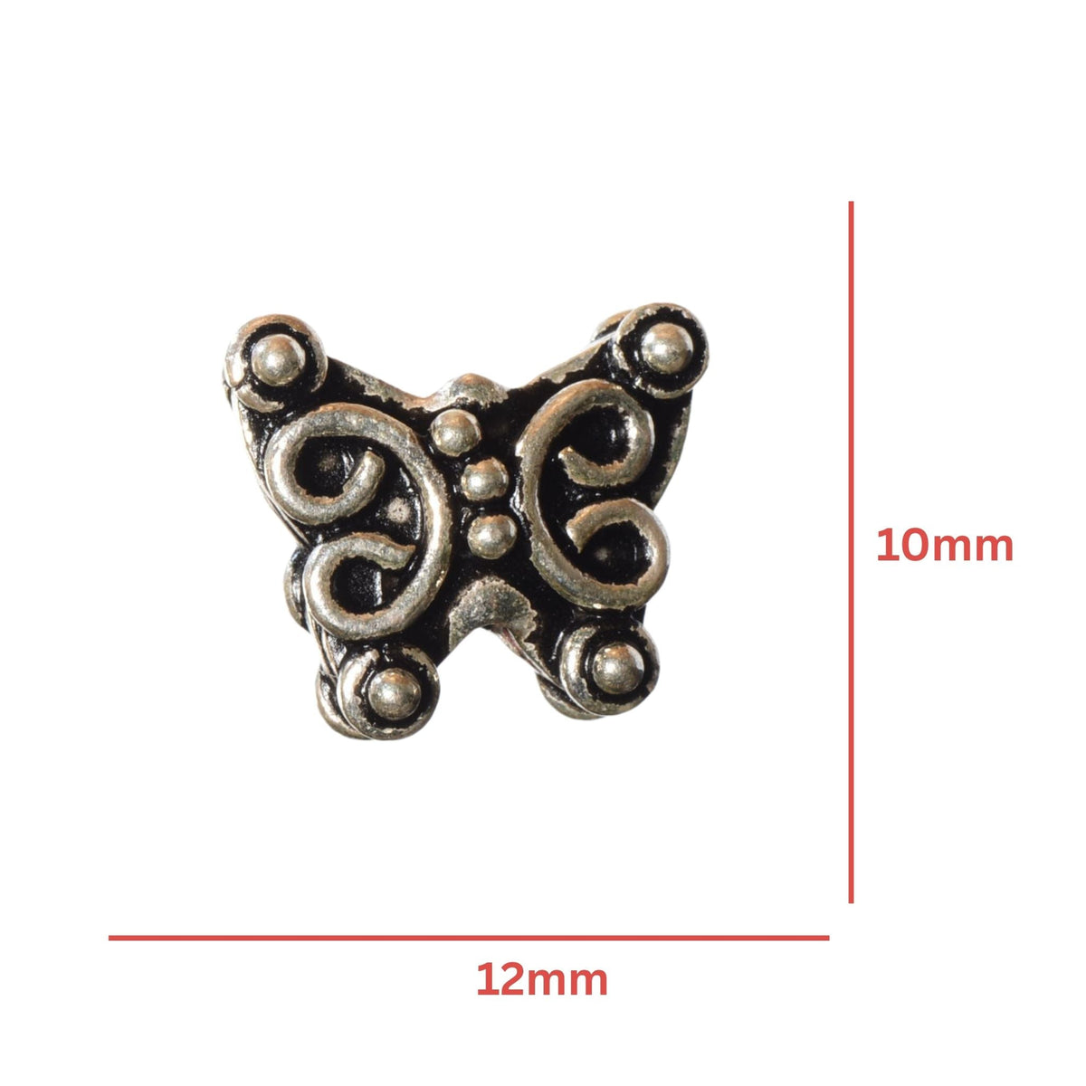 Sterling Silver Butterfly Bead - 12mm by Continental Bead Suppliers