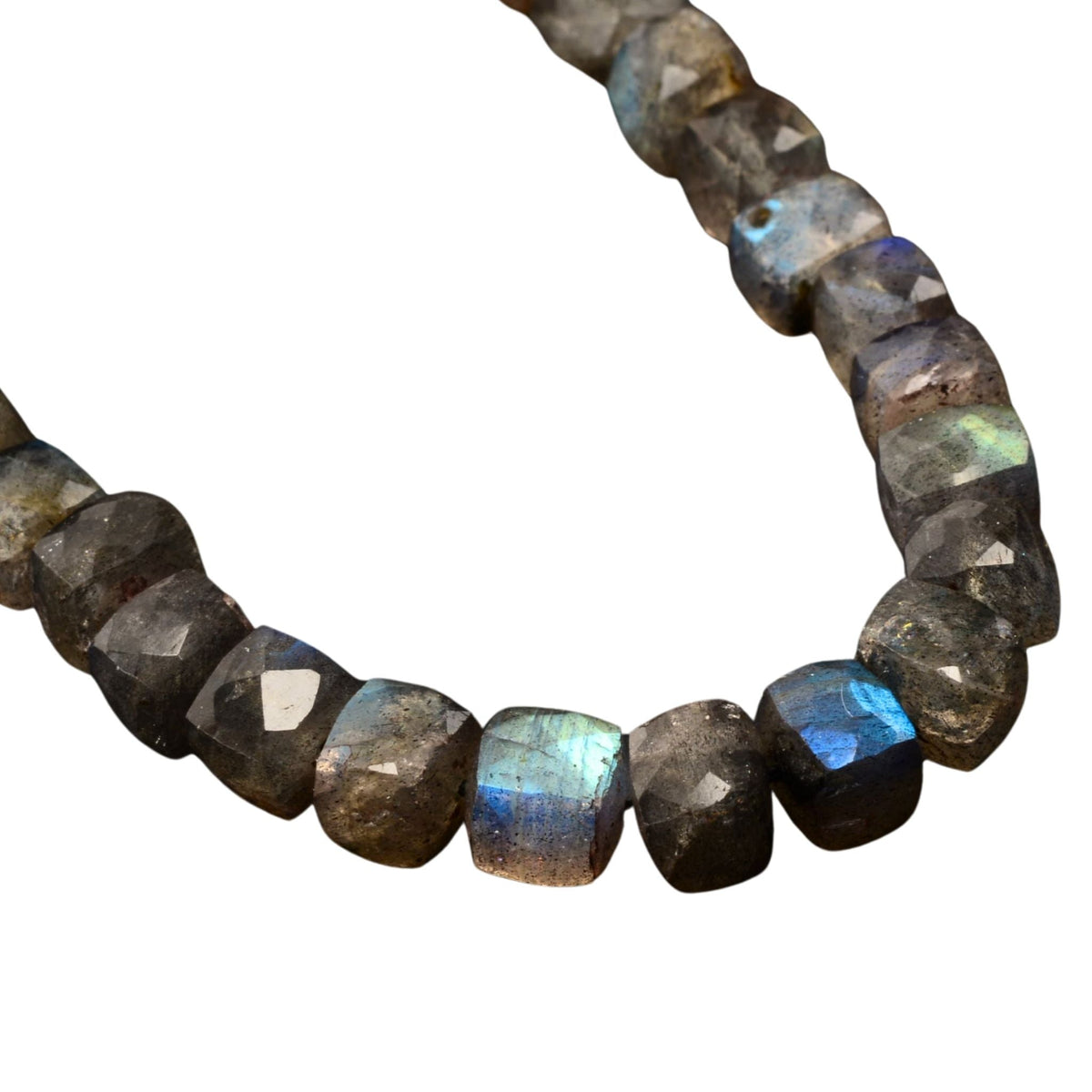 Labradorite Cube Beads - Faceted - Approx. 6mm - Full Strand by Continental Bead Suppliers