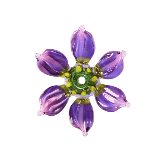 Large Handmade Lampwork Glass Flower Bead - 41mm Sculpted Floral Focal by Continental Bead Suppliers