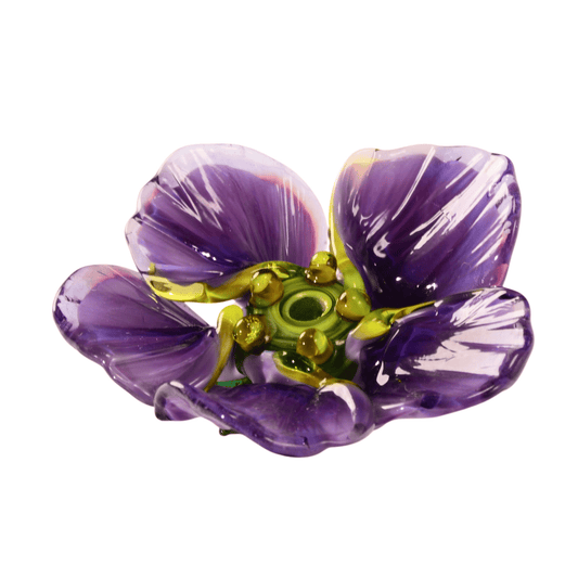 Handmade Lampwork Glass Flower Focal Bead - 46mm Purple Floral by Continental Bead Suppliers