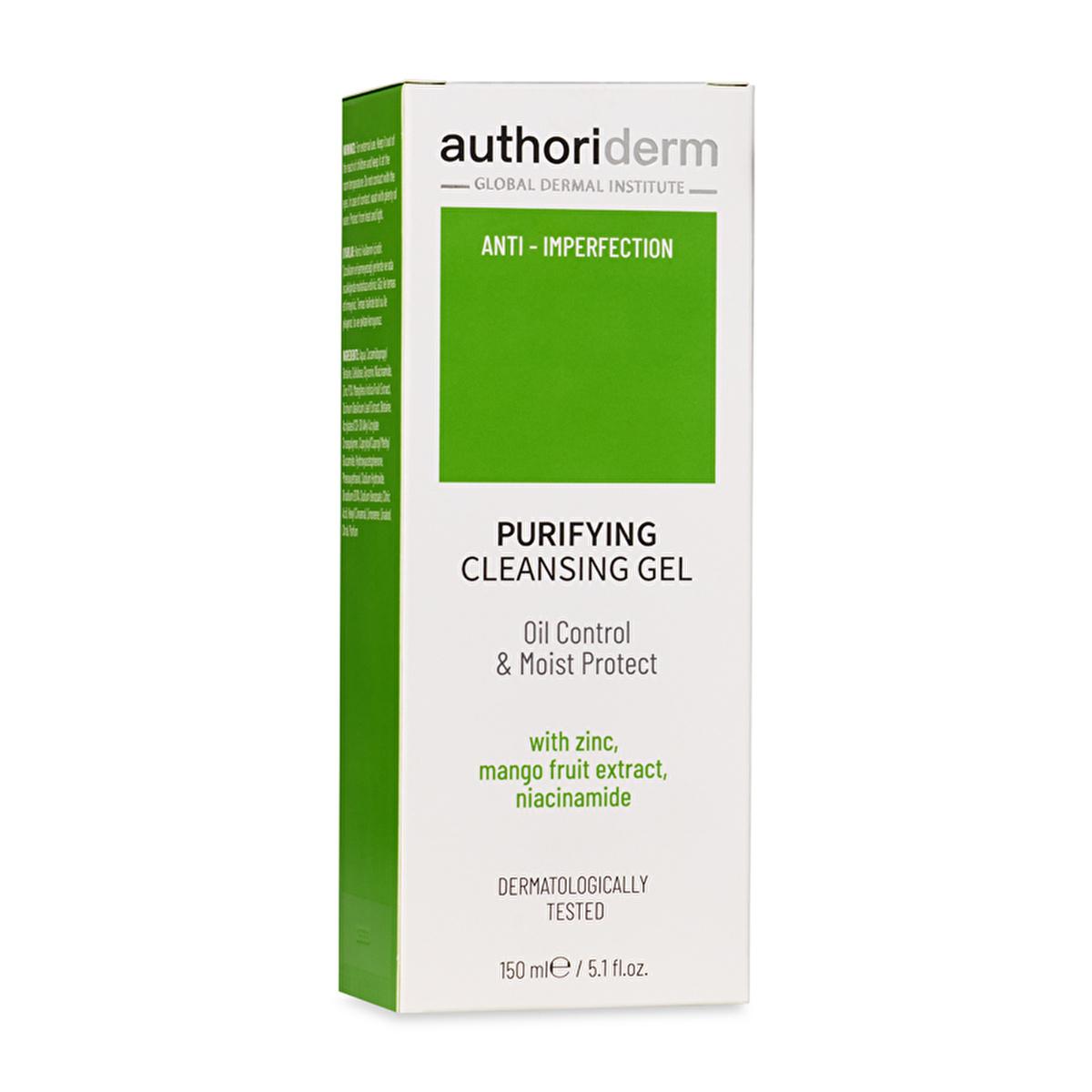Authoriderm: Gentle Cleansing Gel for Oily & Combination Skin - Control Shine, Minimize Pores, Purifying Facial Wash, Reduce Sebum - 150ml by Beauty Care Bag