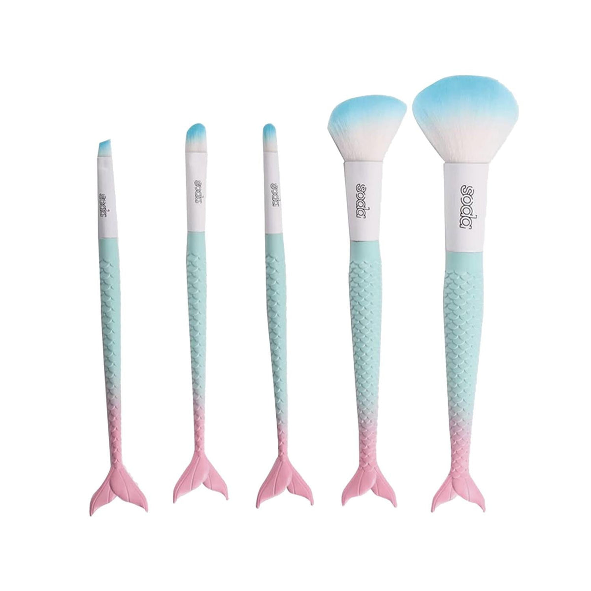 Soda Makeup Brush Set - 5 Piece High-Quality Brushes for Flawless Makeup Application by Beauty Care Bag
