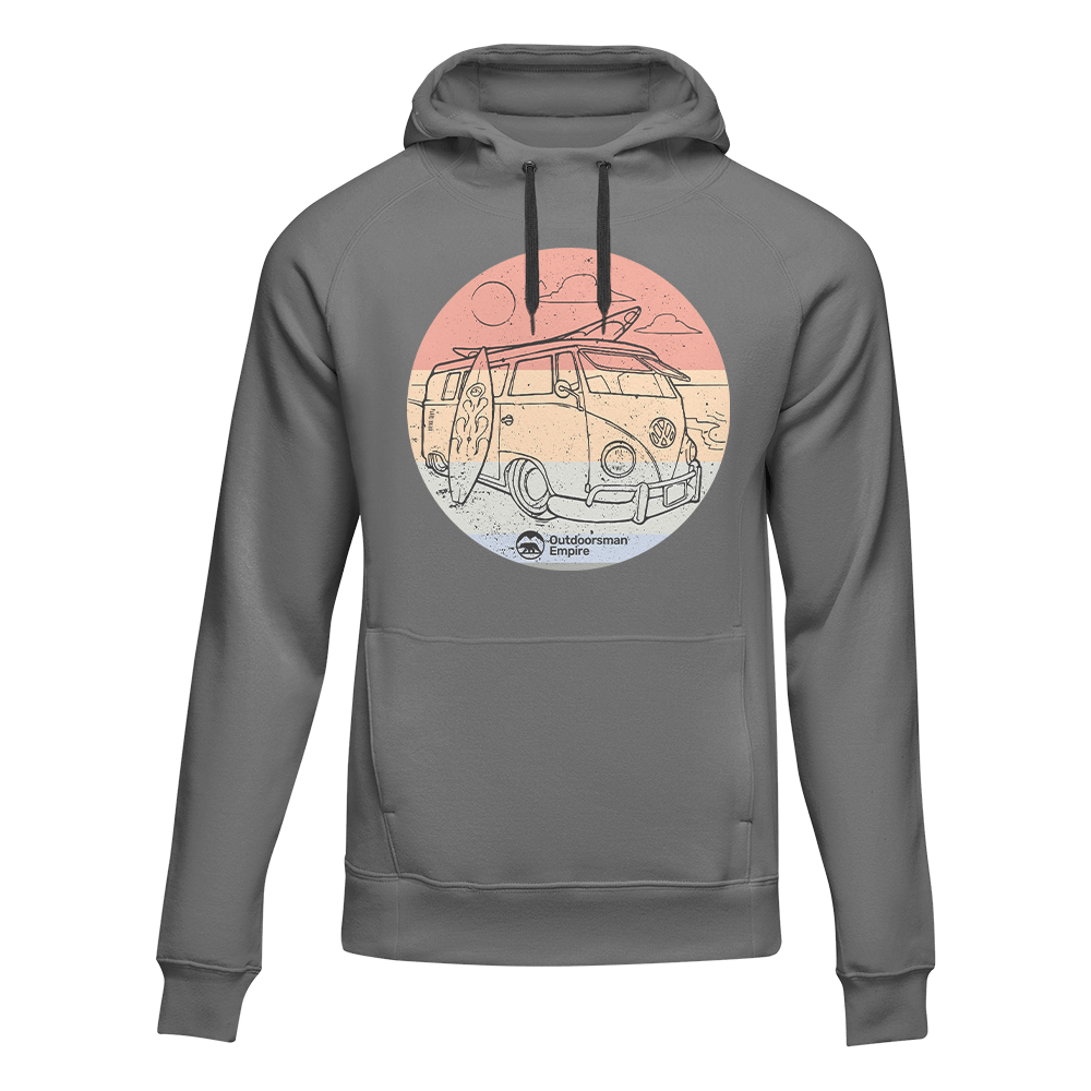Kombi Camping Adult Fleece Hoodie by Outdoorzees