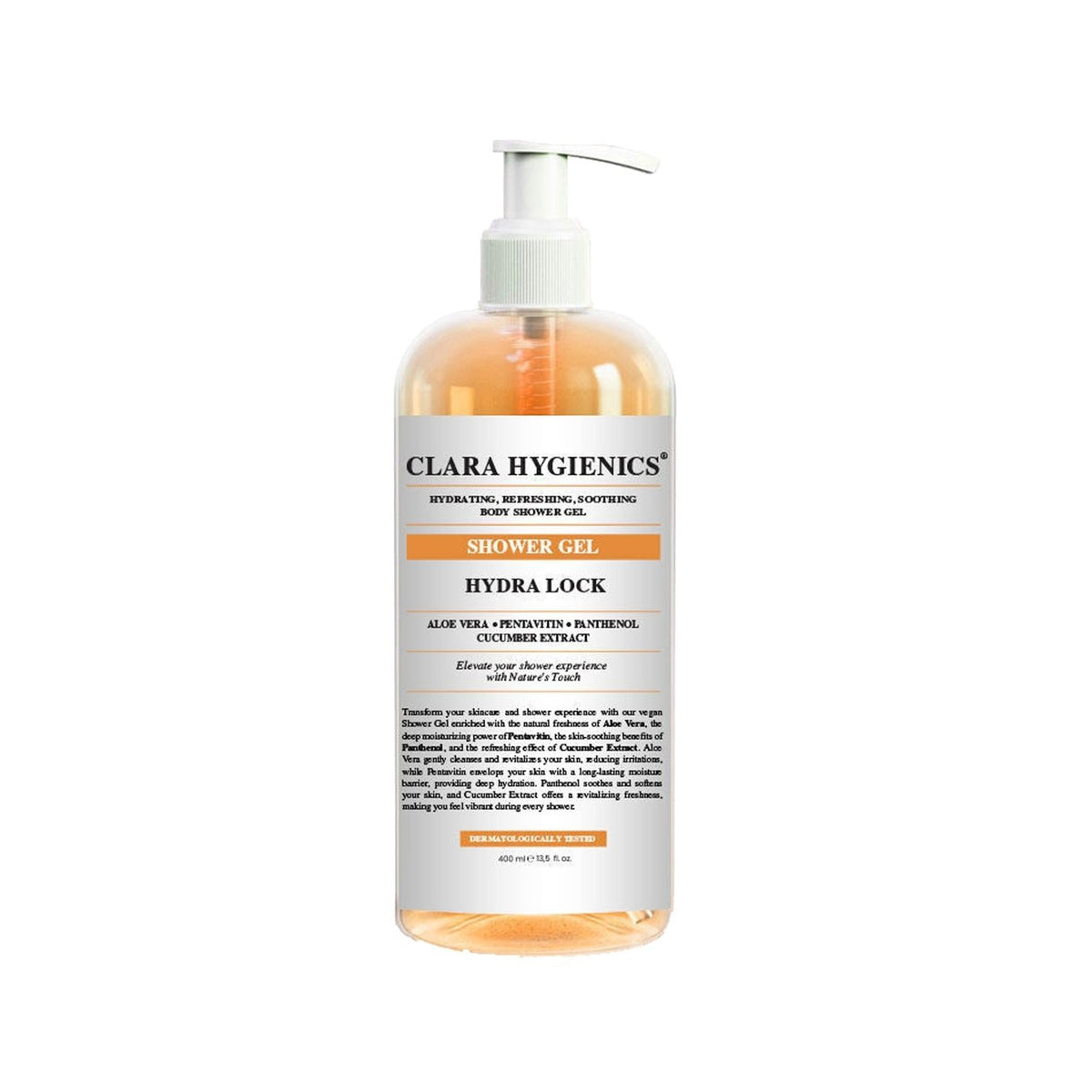 Clara Hygienics Vegan Face and Body Shower Gel - Moisturizing, Soothing, and Refreshing - 13.53 fl oz by Beauty Care Bag