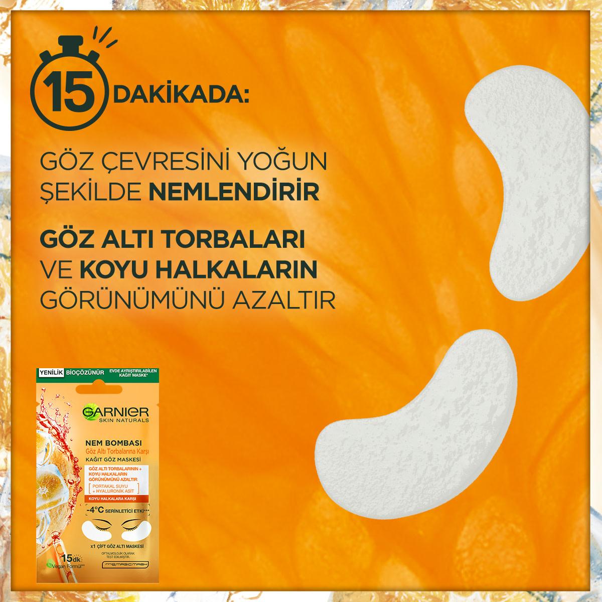 Garnier SkinActive Eye Mask: Reduce Under Eye Bags & Dark Circles with Hydrating Hyaluronic Acid & Brightening Orange Juice - Refresh & Revitalize by Beauty Care Bag