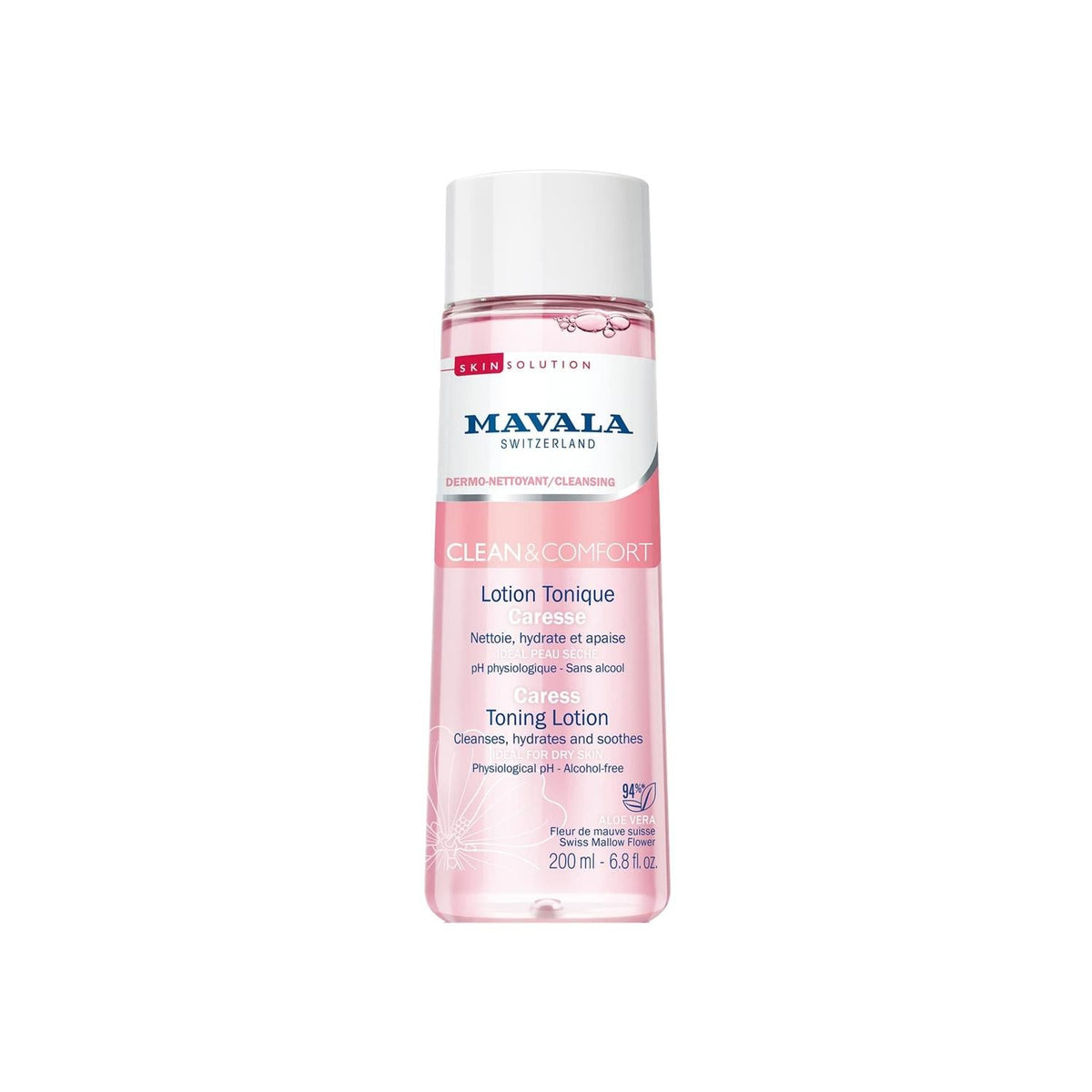 Mavala Clean & Comfort Toning Lotion for Soothing Skin - 200ml, Gentle Skincare for Comfort & Cleanliness by Beauty Care Bag