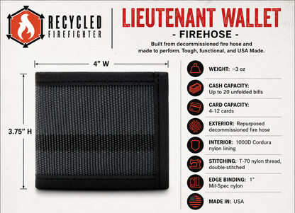 Lieutenant Wallet - Firehose Edition by Recycled Firefighter